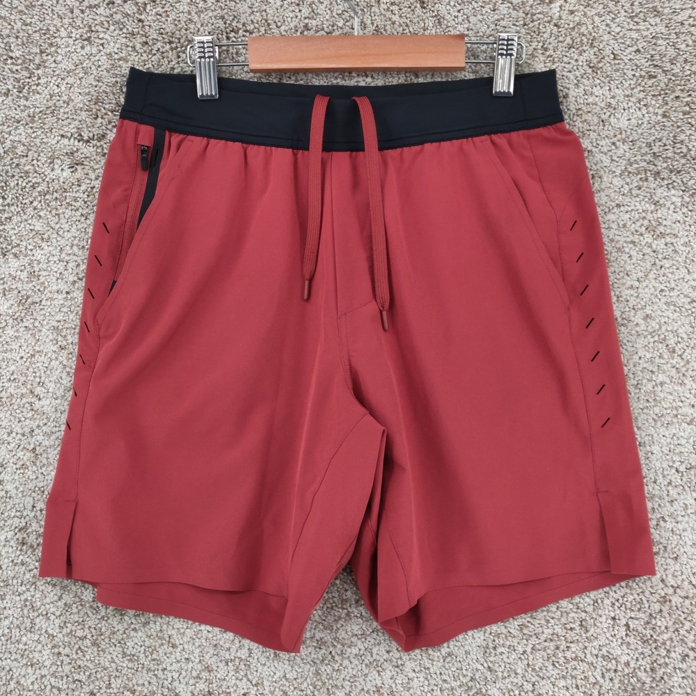 Ten Thousand Interval Short Mens Small Red 7" Inseam Gym Run Unlined